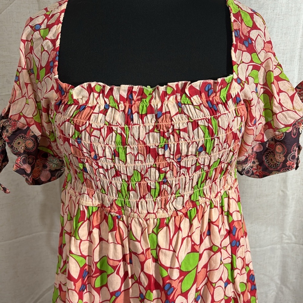 Blue Plate Floral Smocked Minidress - Picture 6 of 9